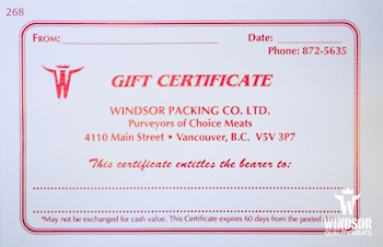 windsor gift certificate